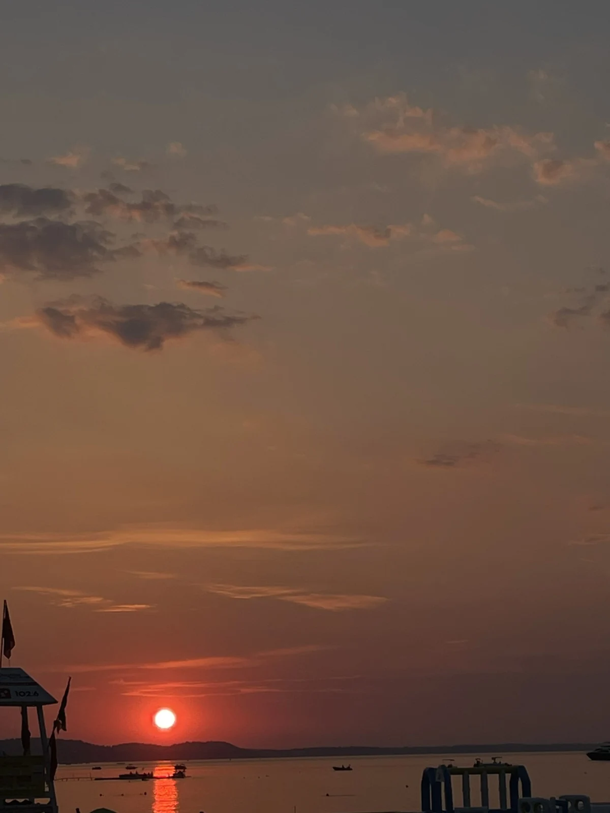 Warm red sunset over the Pefkochori sea