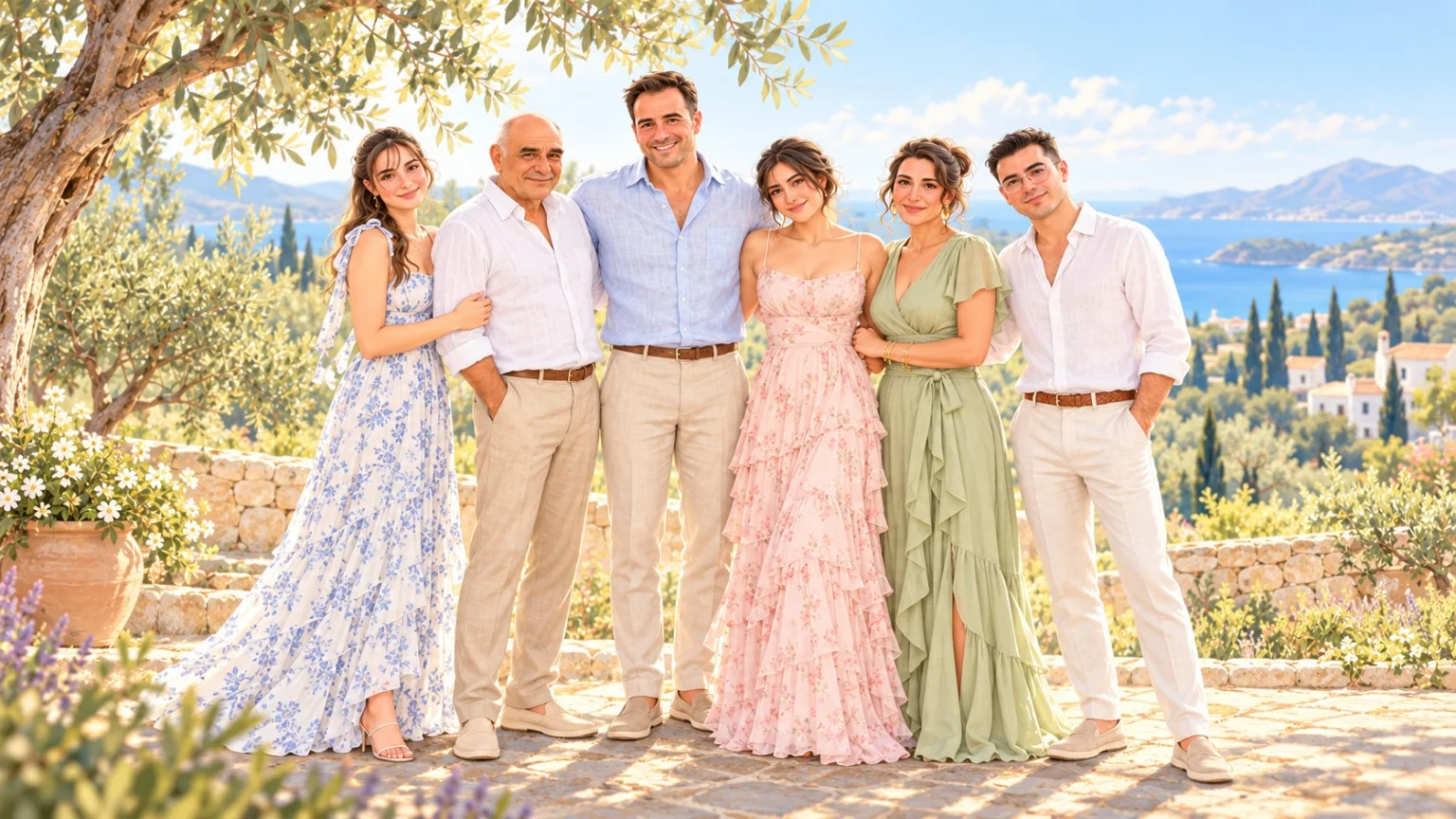 Artistic illustration representing the Tramountanis family